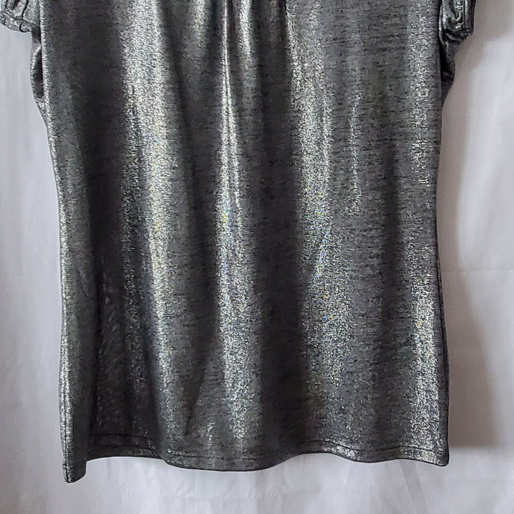 SALE! Worthington Silver Shell Cap Sleeve top size: M  NWT!! - Picture 7 of 9